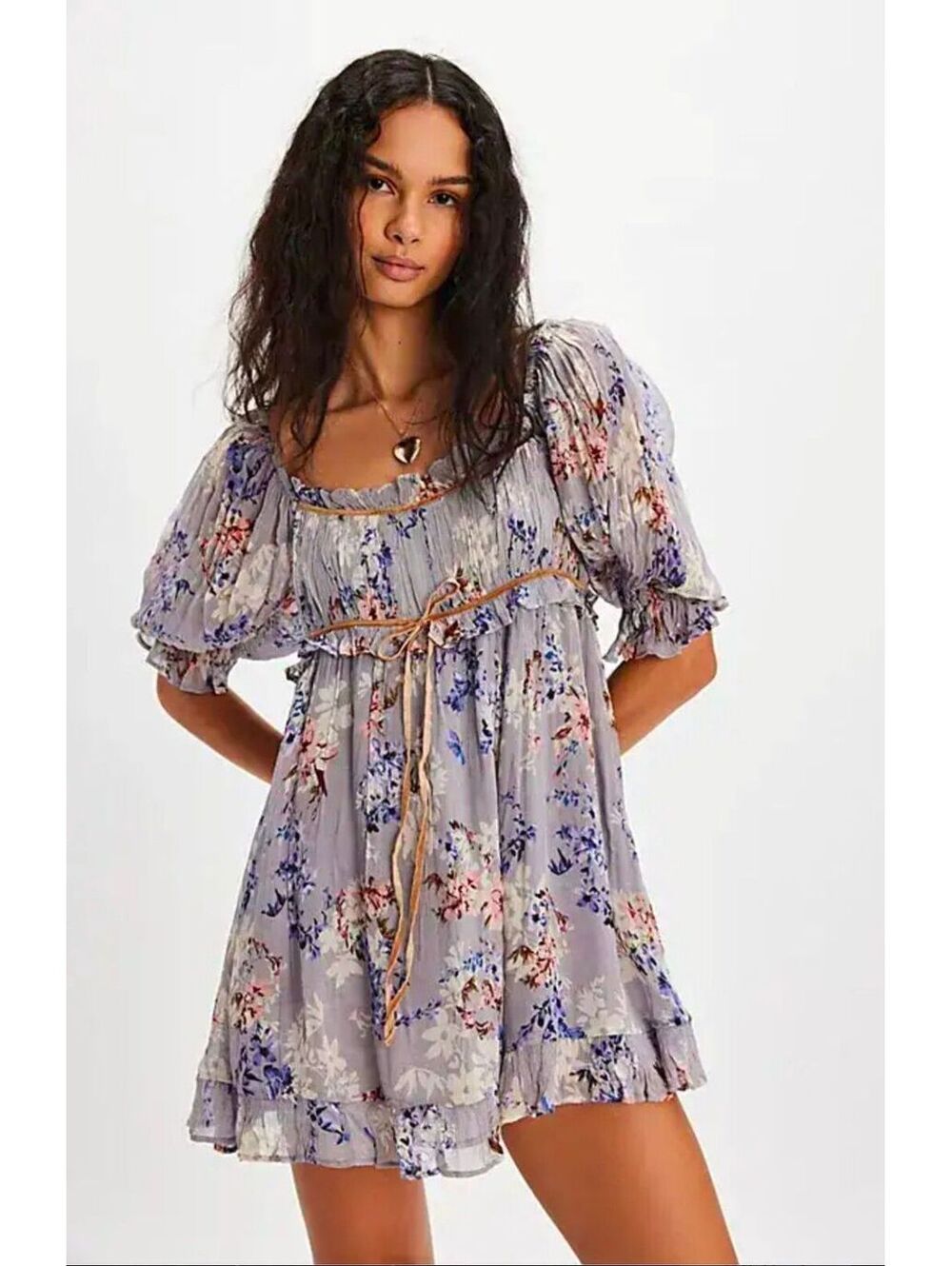 $148| Sz.S |Free People Marney Purple Pink Floral Dress